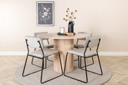 Venture Design Kenth & Bianca Matstolar 2-pack Grå + Runda Matbord ⌀110 Vitputsad