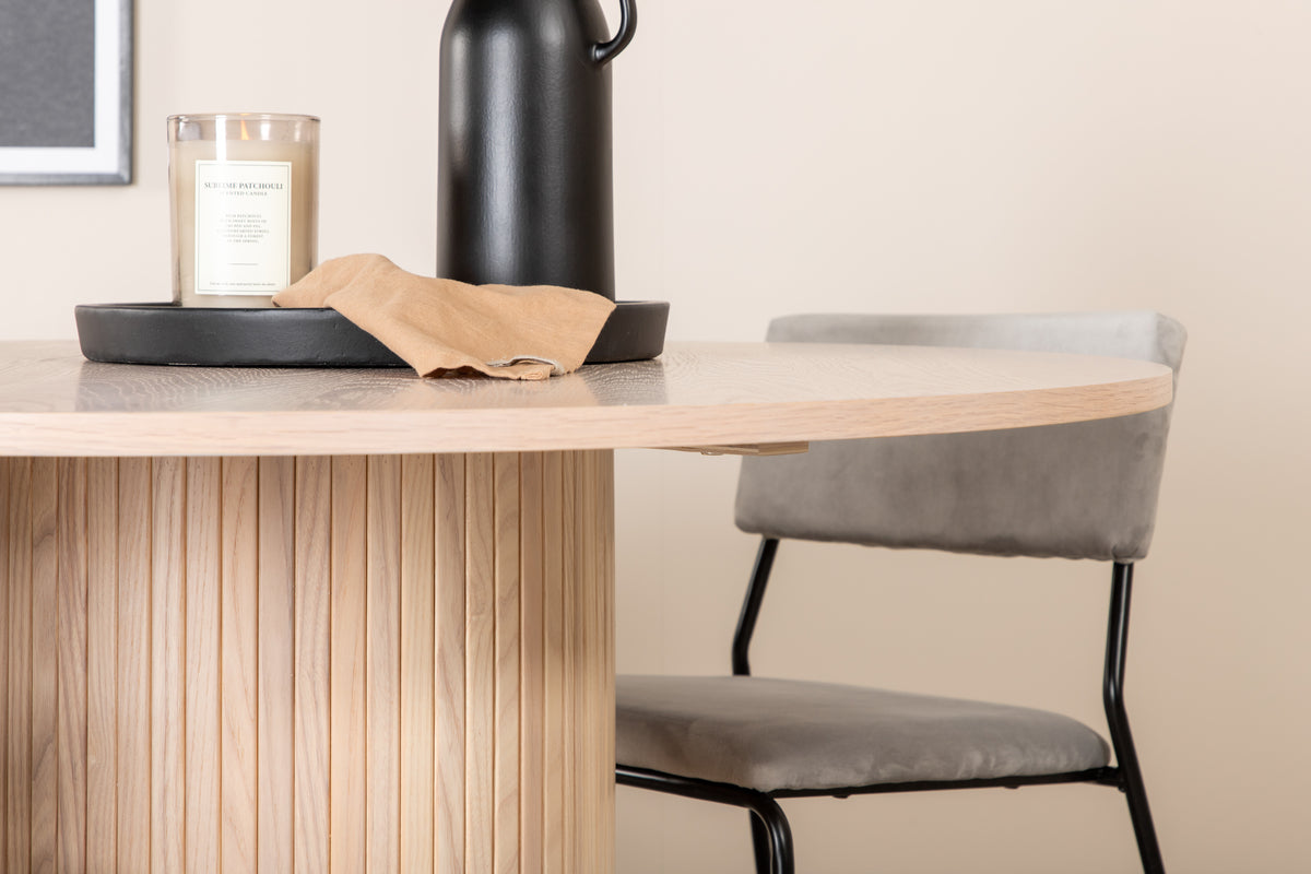 Venture Design Kenth & Bianca Matstolar 2-pack Grå + Runda Matbord ⌀110 Vitputsad