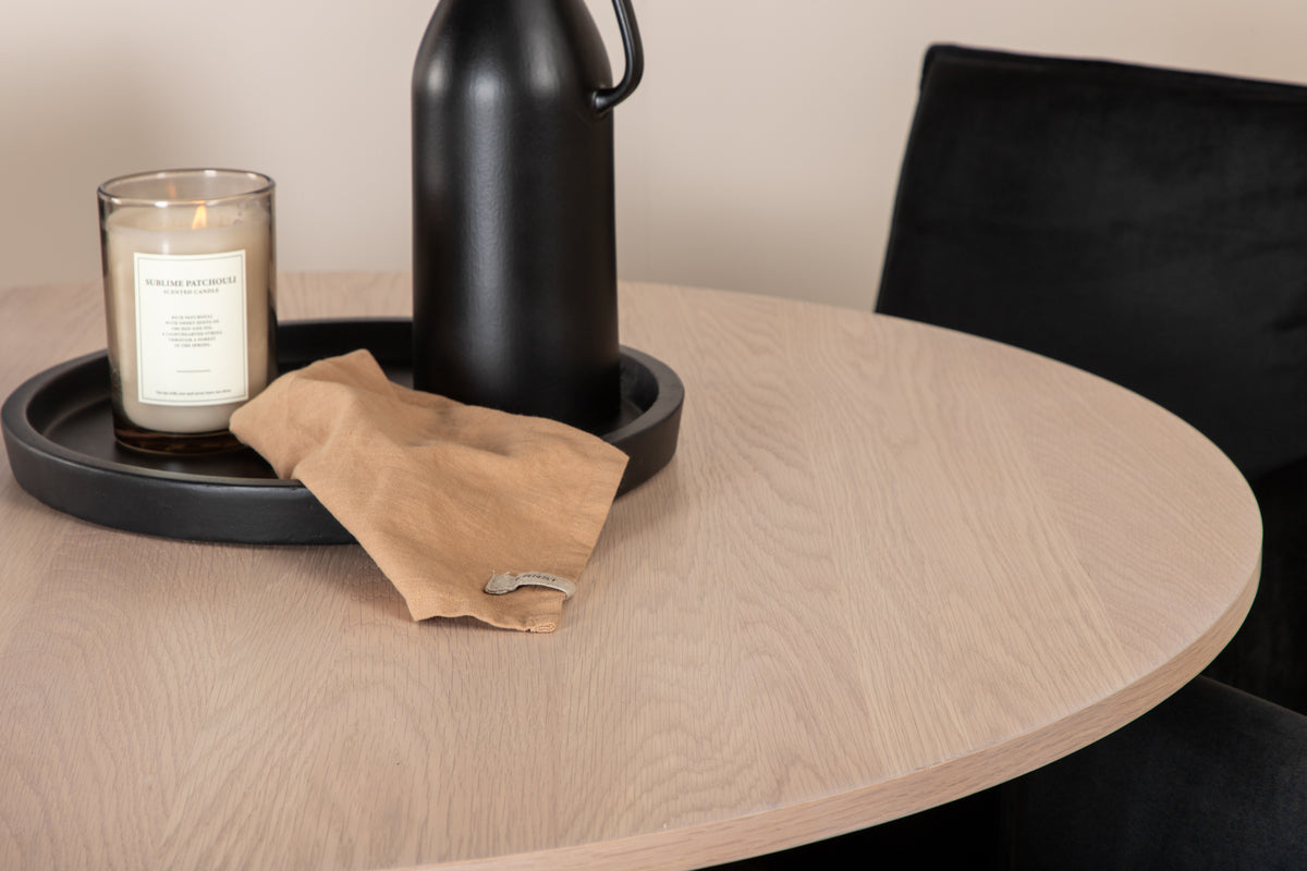 Venture Design Petra & Bianca Matstolar Svart + Matbord ⌀110