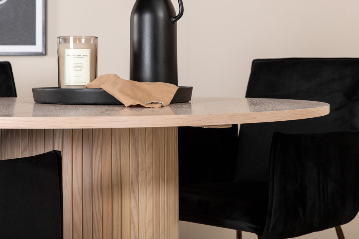 Venture Design Petra & Bianca Matstolar Svart + Matbord ⌀110