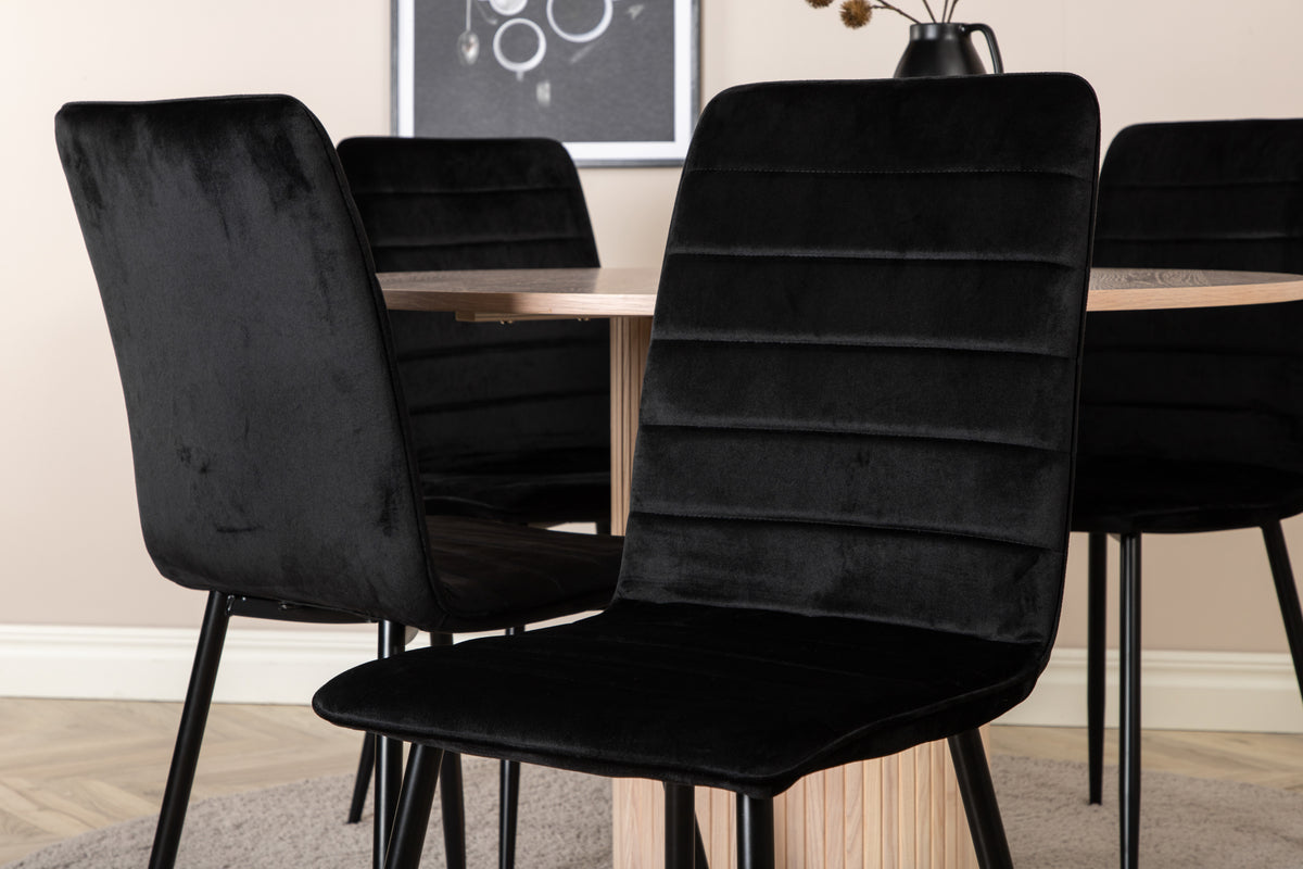 Venture Design Bianca & Windu Runda Matbord ⌀110 Vitputsad + Matstolar 2-pack Svart