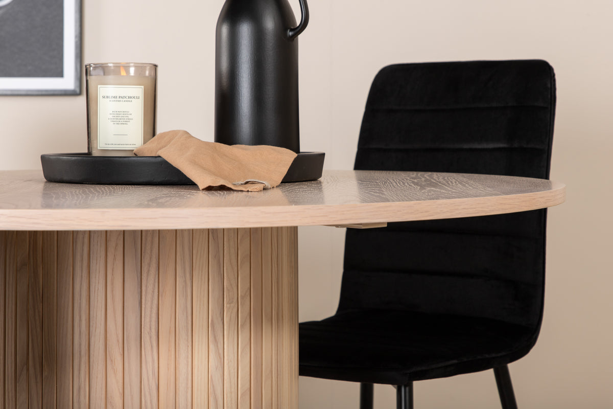 Venture Design Bianca & Windu Runda Matbord ⌀110 Vitputsad + Matstolar 2-pack Svart