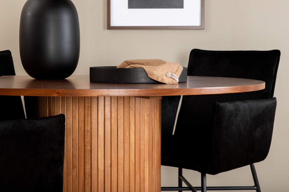 Venture Design Petra & Bianca Matstolar Svart + Matbord ⌀110