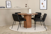 Venture Design Tvist & Bianca Matstolar Svart + Matbord ⌀110