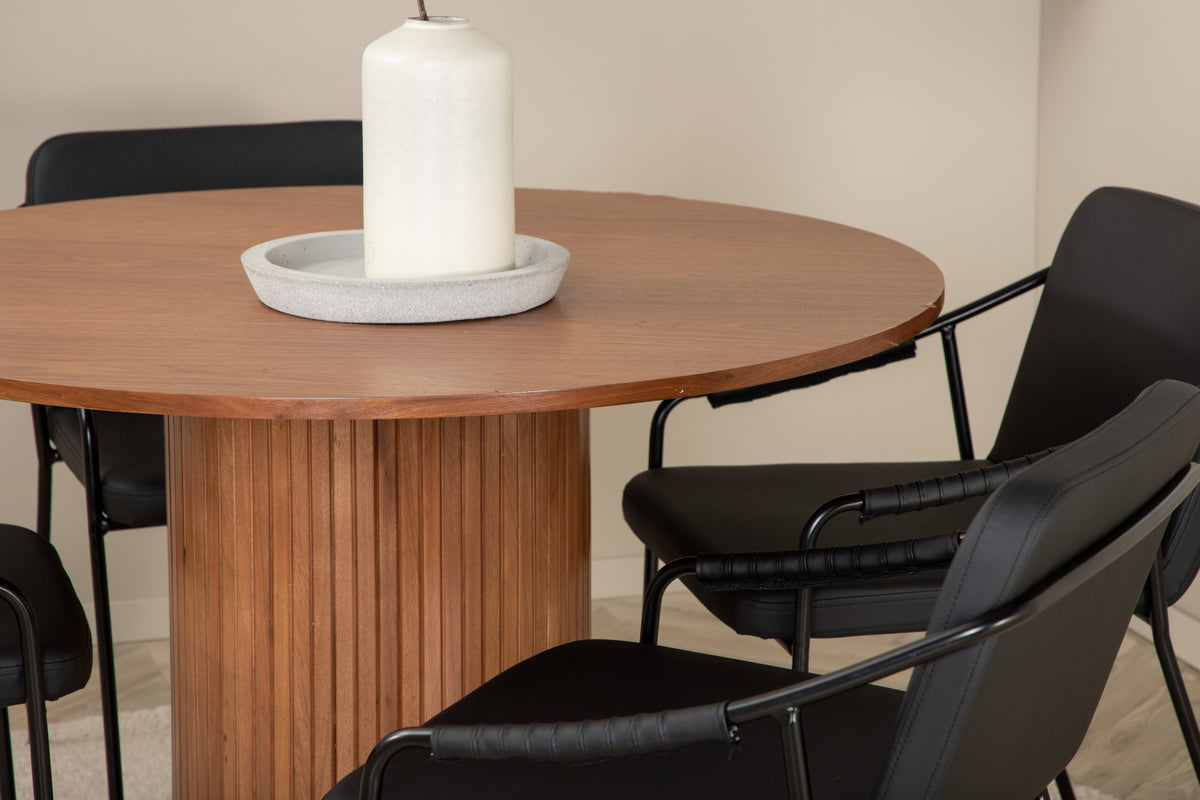 Venture Design Tvist & Bianca Matstolar Svart + Matbord ⌀110