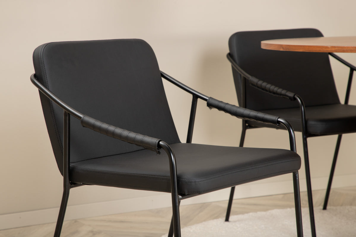 Venture Design Tvist & Bianca Matstolar Svart + Matbord ⌀110