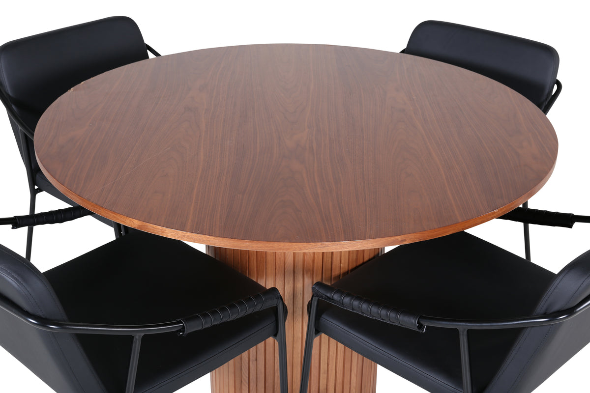 Venture Design Tvist & Bianca Matstolar Svart + Matbord ⌀110