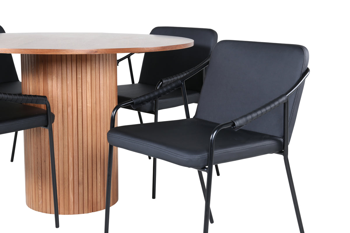 Venture Design Tvist & Bianca Matstolar Svart + Matbord ⌀110