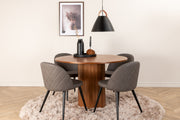Venture Design Bianca & Velvet Matbord ⌀110 + Matstolar Grå