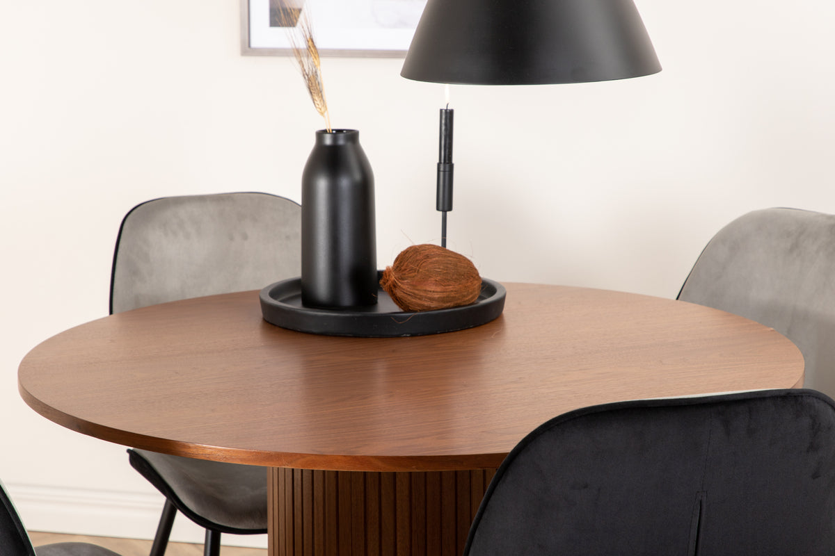 Venture Design Emma & Bianca Matstolar Grå + Matbord ⌀110