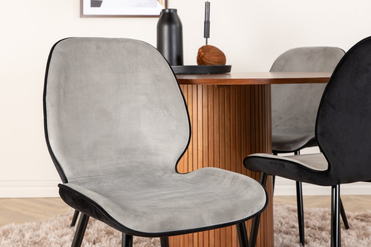Venture Design Emma & Bianca Matstolar Grå + Matbord ⌀110