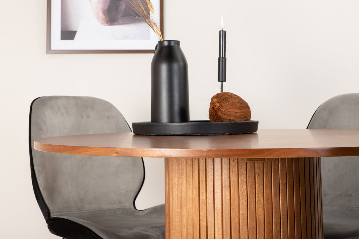 Venture Design Emma & Bianca Matstolar Grå + Matbord ⌀110