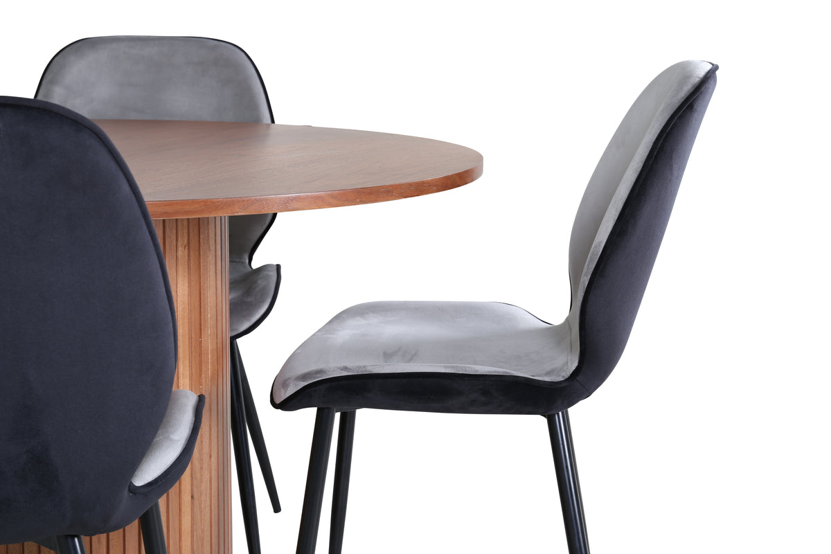 Venture Design Emma & Bianca Matstolar Grå + Matbord ⌀110