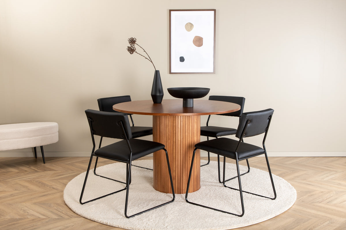 Venture Design Kenth & Bianca Matstolar Svart + Matbord ⌀110