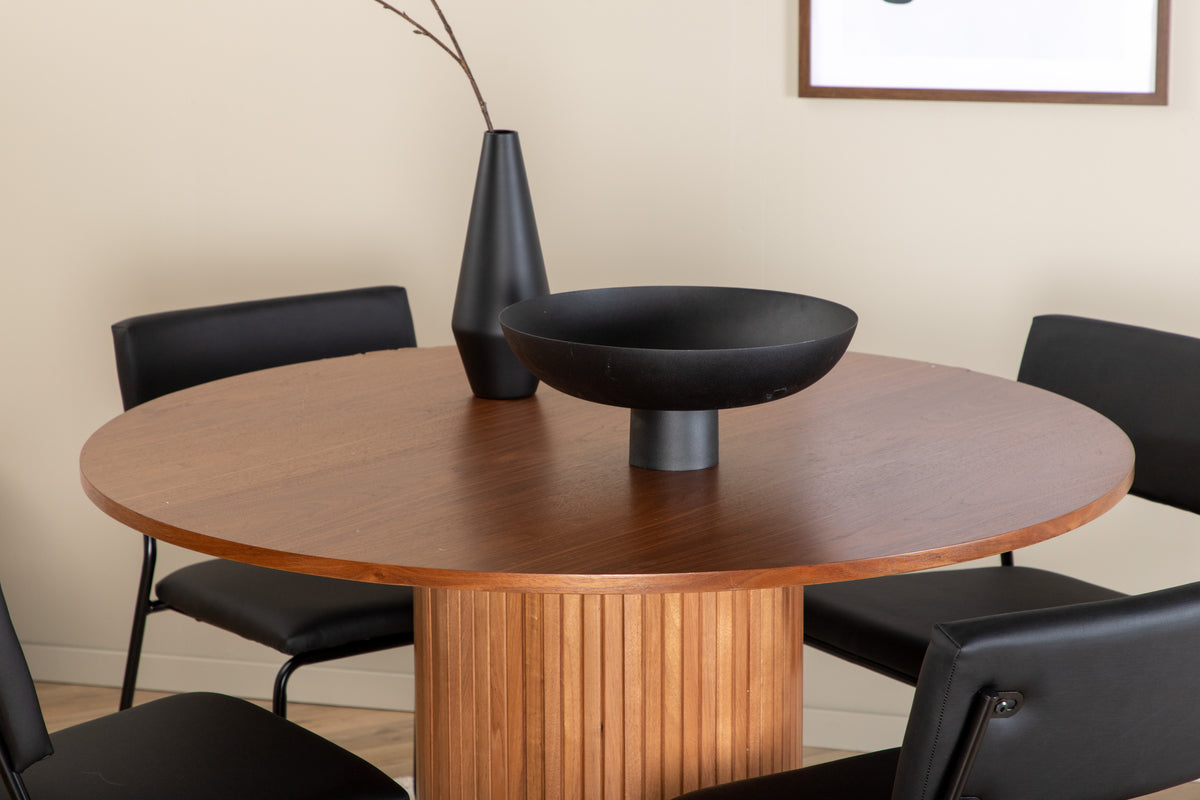 Venture Design Kenth & Bianca Matstolar Svart + Matbord ⌀110