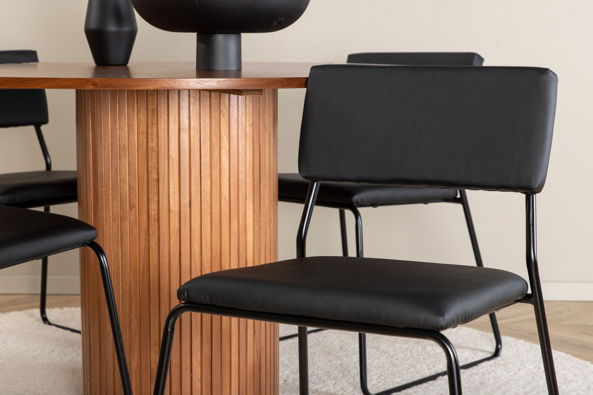 Venture Design Kenth & Bianca Matstolar Svart + Matbord ⌀110