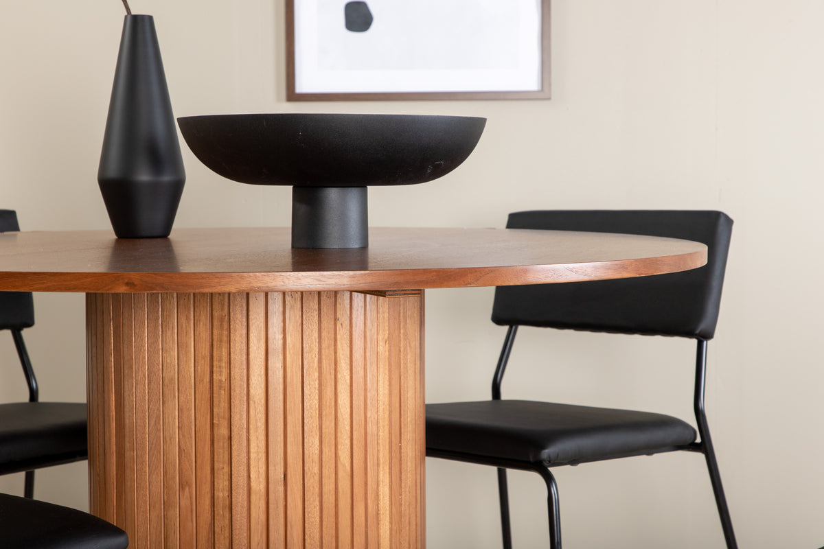 Venture Design Kenth & Bianca Matstolar Svart + Matbord ⌀110