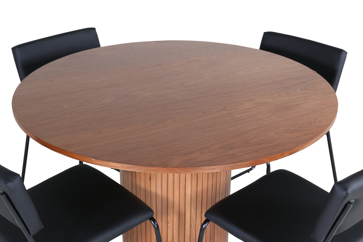 Venture Design Kenth & Bianca Matstolar Svart + Matbord ⌀110