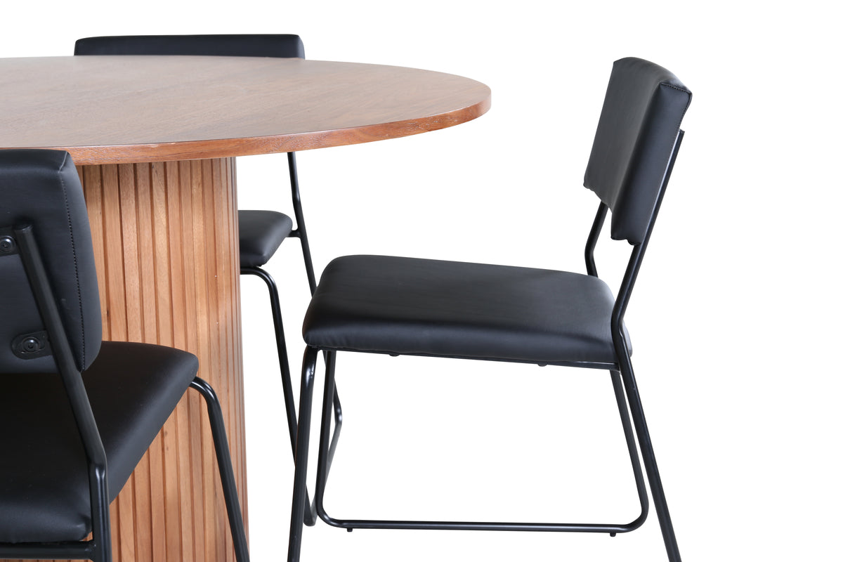 Venture Design Kenth & Bianca Matstolar Svart + Matbord ⌀110