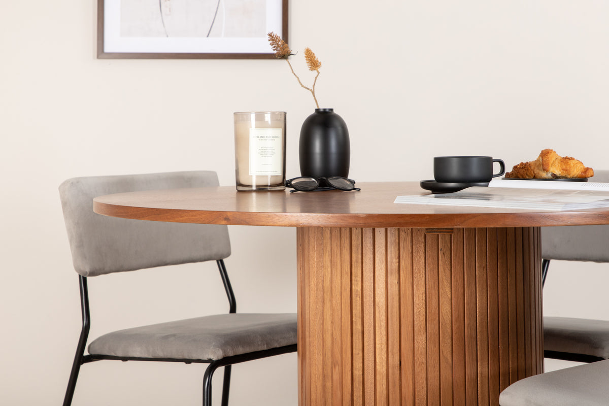 Venture Design Kenth & Bianca Matstolar Grå + Matbord ⌀110