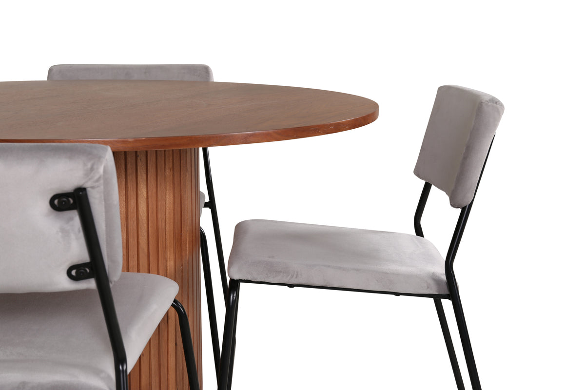 Venture Design Kenth & Bianca Matstolar Grå + Matbord ⌀110
