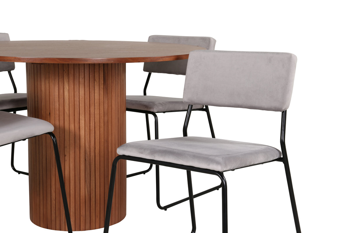 Venture Design Kenth & Bianca Matstolar Grå + Matbord ⌀110