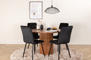 Venture Design Bianca & Windu Runda Matbord ⌀110 Valnöt + Matstolar 2-pack Svart