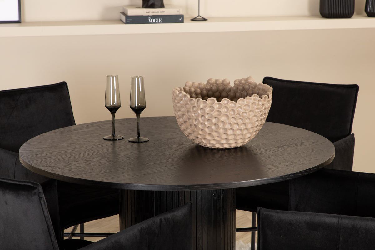Venture Design Petra & Bianca Matstolar Svart + Matbord ⌀110