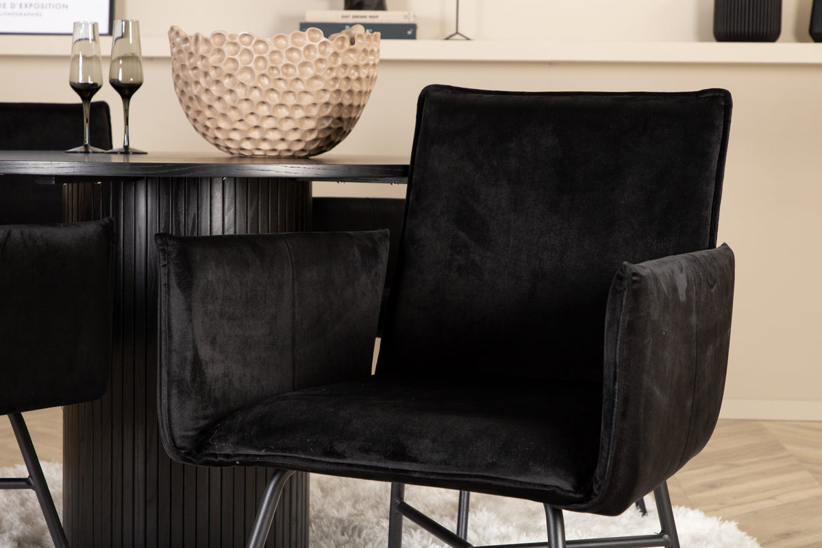 Venture Design Petra & Bianca Matstolar Svart + Matbord ⌀110