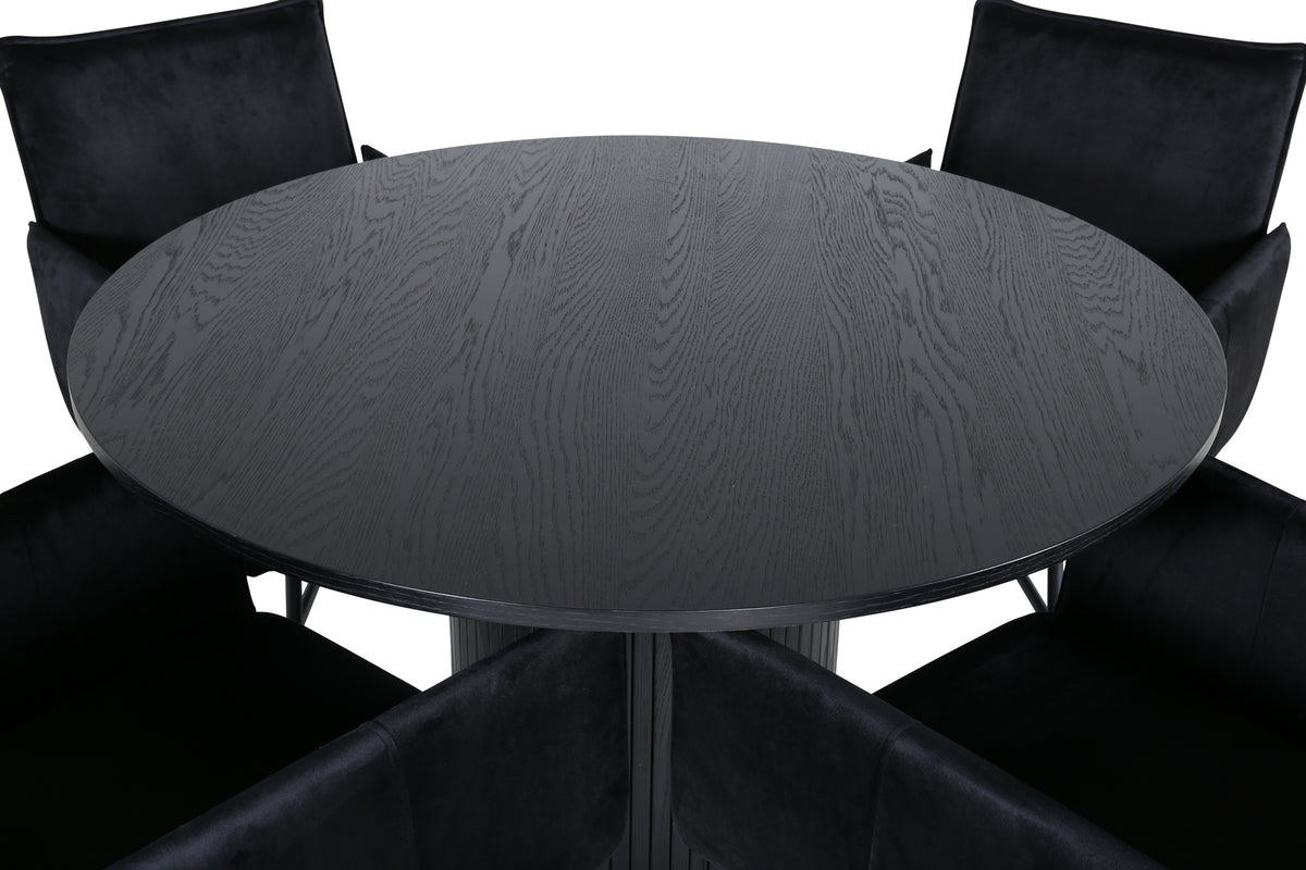 Venture Design Petra & Bianca Matstolar Svart + Matbord ⌀110