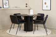Venture Design Tvist & Bianca Matstolar Svart + Matbord ⌀110