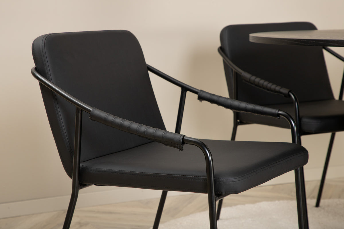 Venture Design Tvist & Bianca Matstolar Svart + Matbord ⌀110