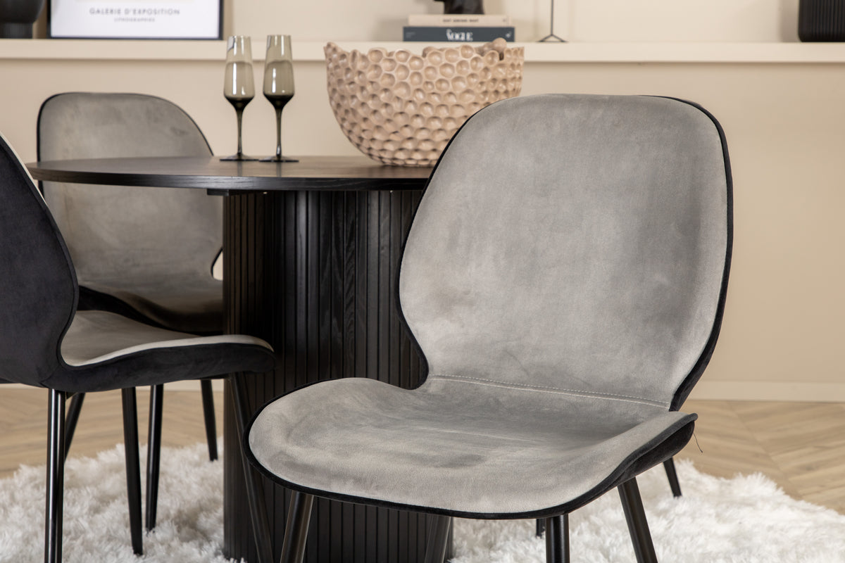 Venture Design Emma & Bianca Matstolar Grå + Matbord ⌀110