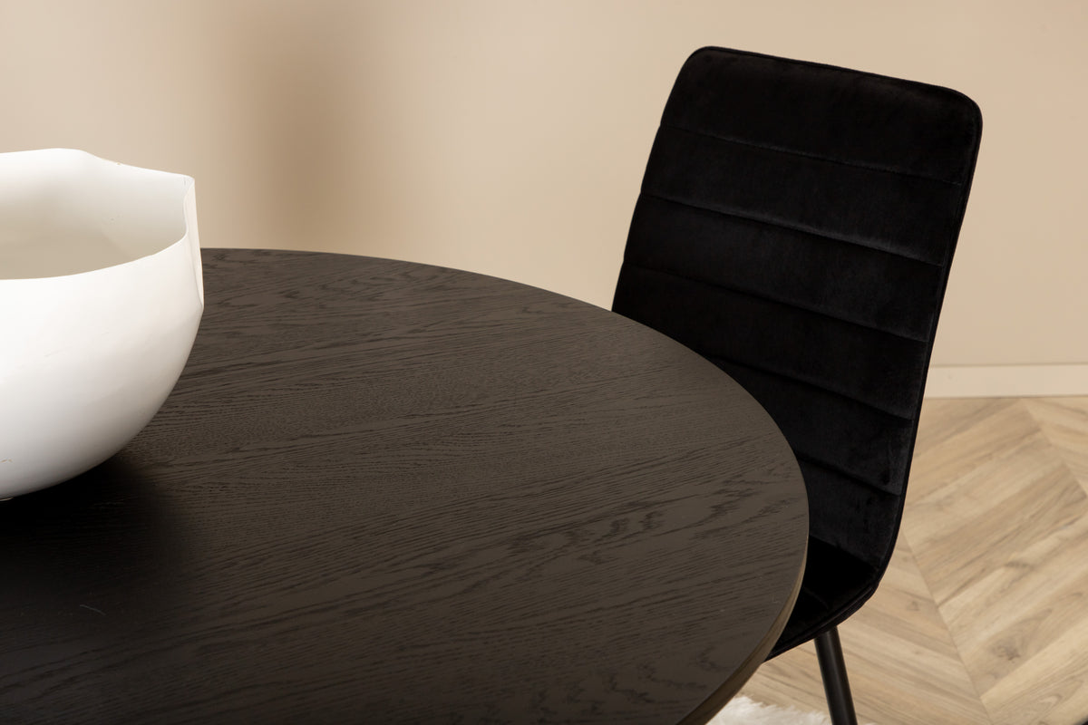 Venture Design Bianca & Windu Matbord ⌀110 + Matstolar Svart