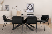 Venture Design Tvist & Piazza Matstolar Svart + Matbord 90x180