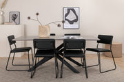 Venture Design Kenth & Piazza Matstolar Svart + Matbord 90x180