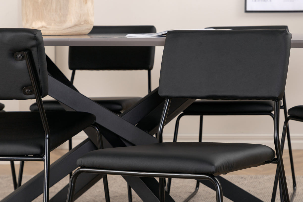Venture Design Kenth & Piazza Matstolar Svart + Matbord 90x180