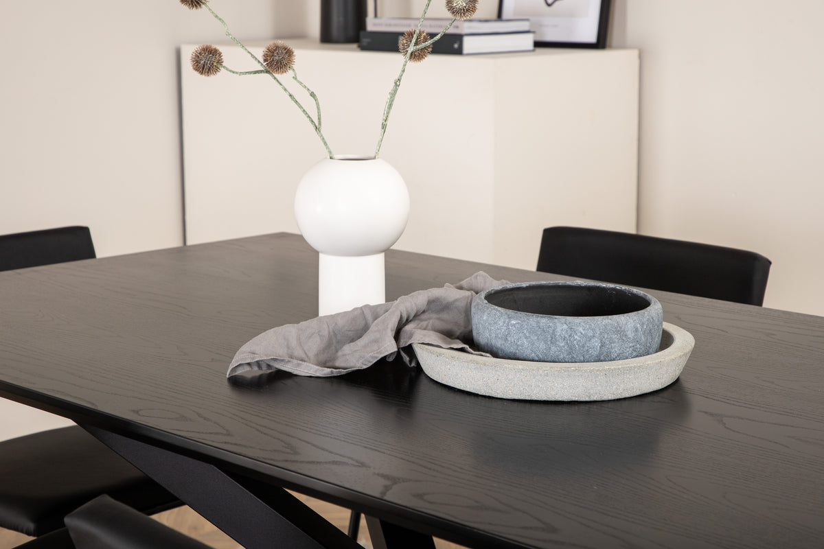Venture Design Kenth & Piazza Matstolar Svart + Matbord 90x180