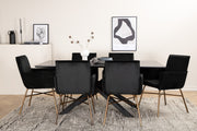 Venture Design Petra & Piazza Matstolar Svart + Rektangulära Matbord 180 x 90 Svart