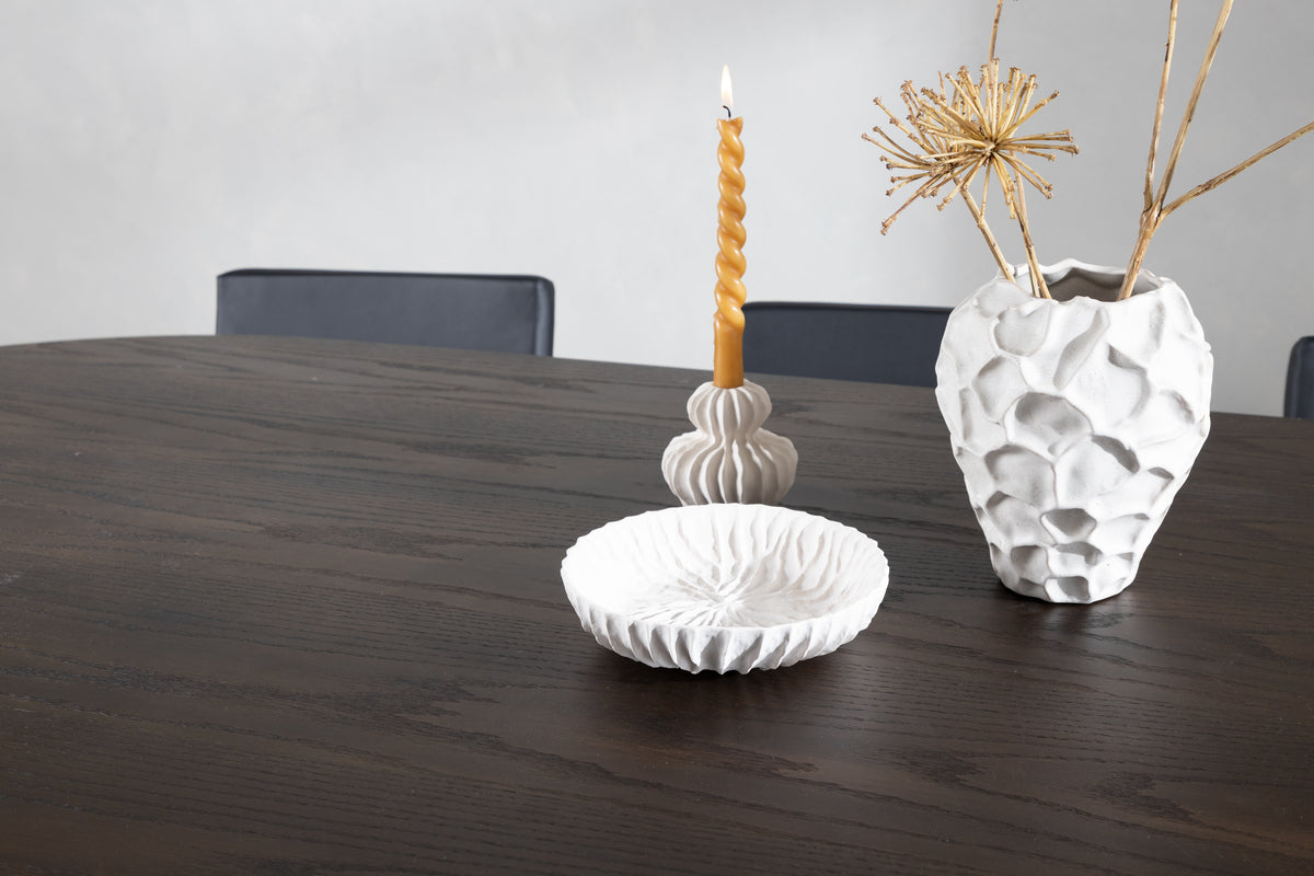 Venture Design Kenth & Stone Matstolar 2-pack Svart + Ovala Matbord 220 x 100 Mocka