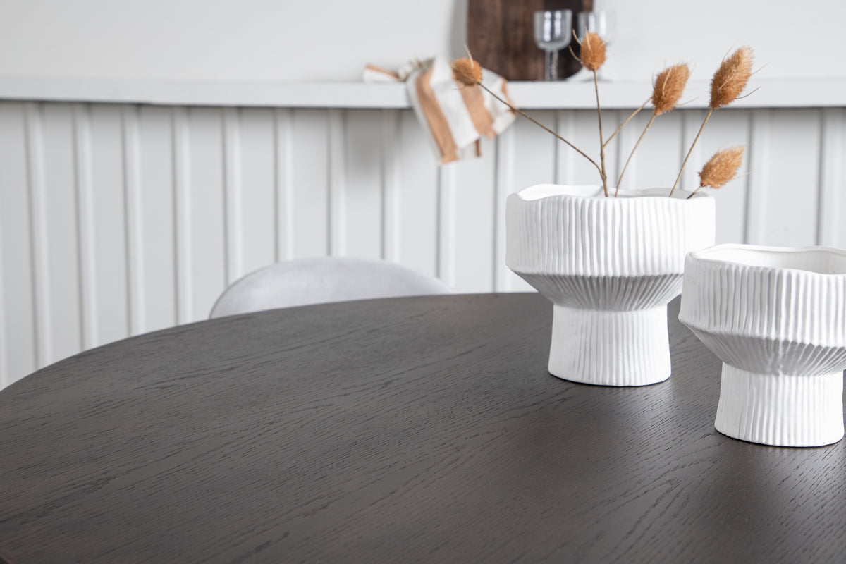Venture Design Velvet & Stone Matstolar 2-pack Grå + Runda Matbord ⌀120 Mocka