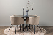 Venture Design Berit & Copenhagen Matstolar Beige + Runda Matbord ⌀115 Mocka