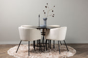 Venture Design Berit & Copenhagen Matstolar Beige + Runda Matbord ⌀115 Mocka