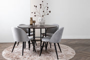 Venture Design Velvet & Copenhagen Matstolar 2-pack Grå + Runda Matbord ⌀115 Mocka