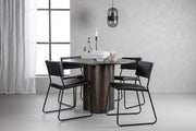 Venture Design Kenth & Olivia Matstolar 2-pack Svart + Runda Matbord ⌀110 Mocka