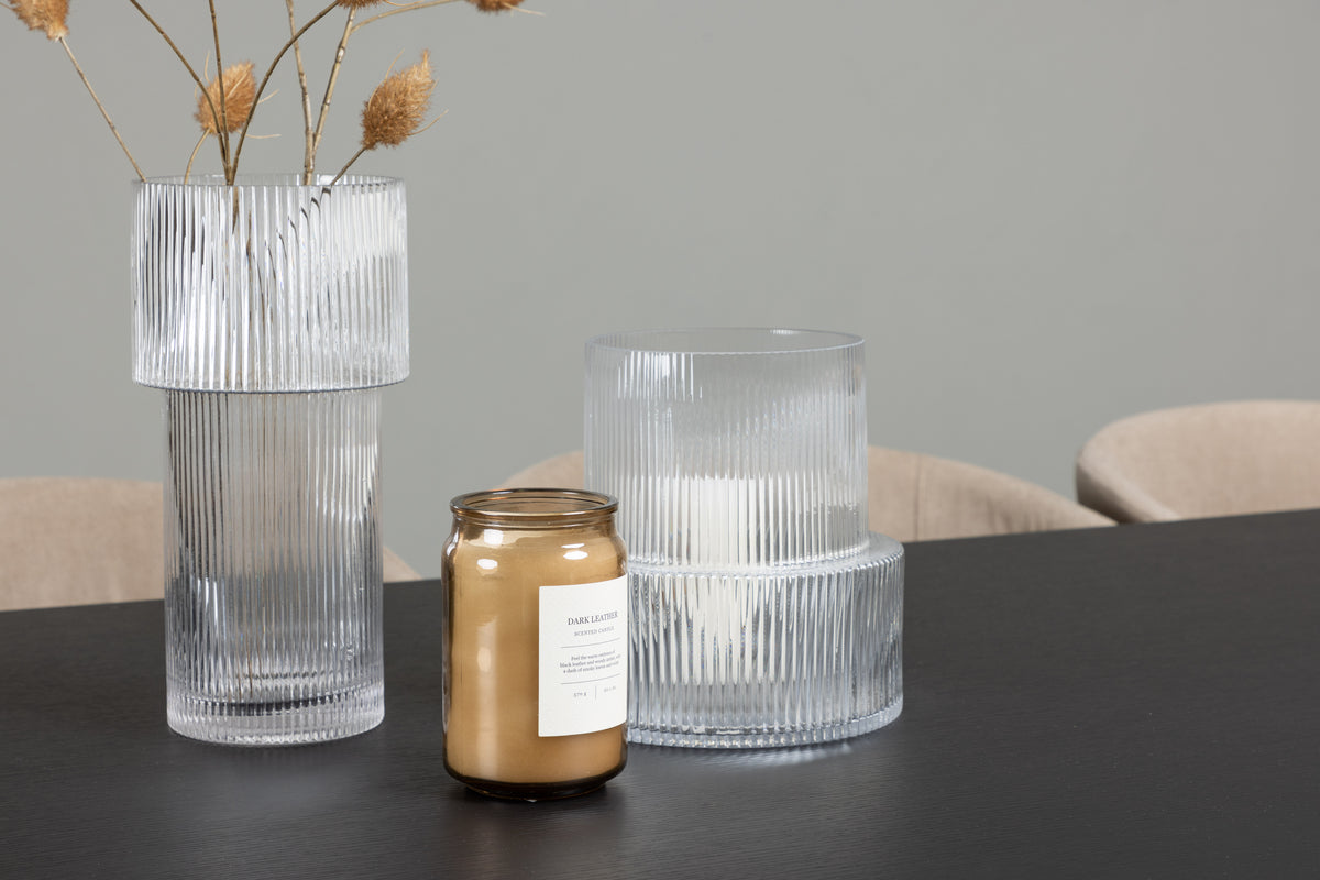 Venture Design Berit & Vail Matstolar Beige + Rektangulära Matbord 200 x 100 Svart