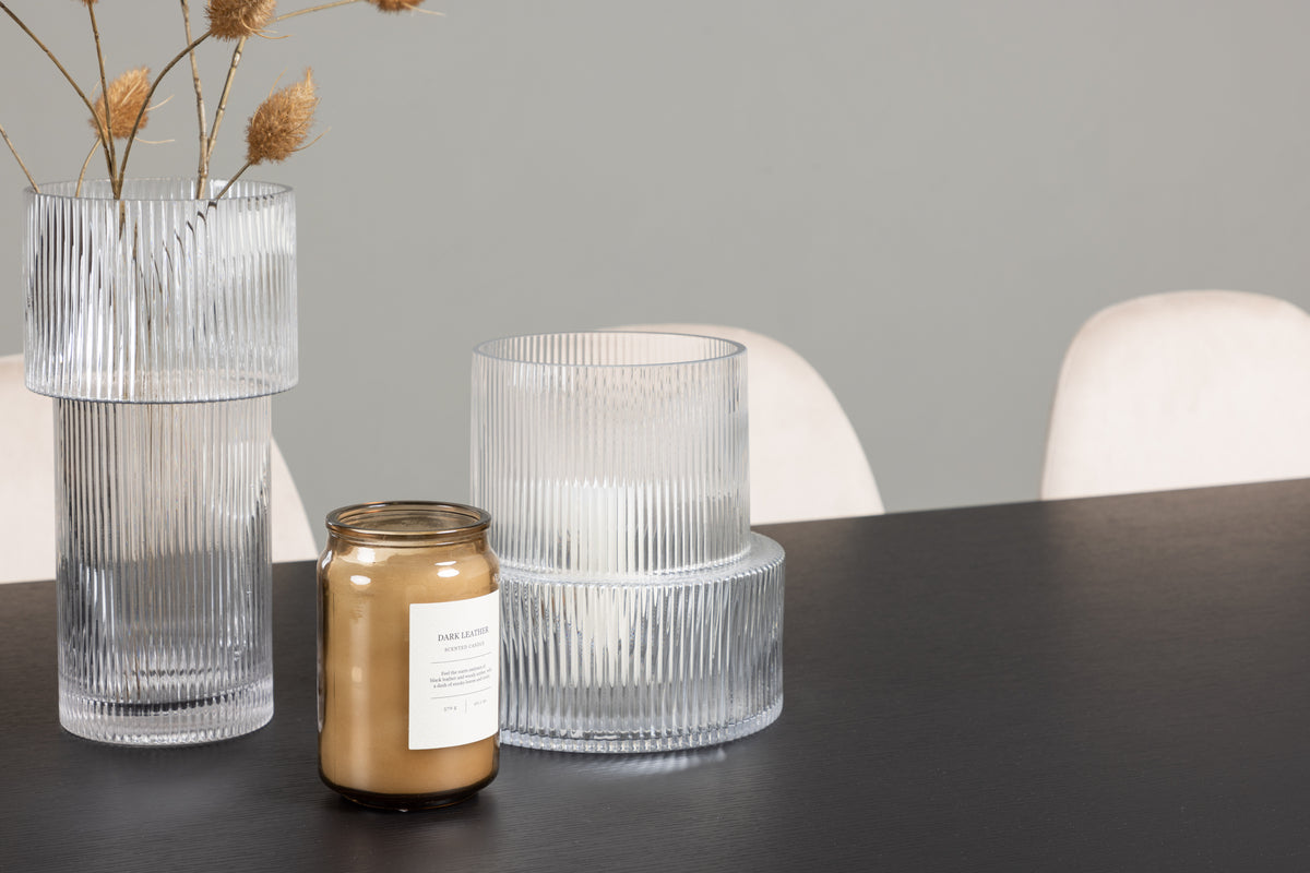Venture Design Polar & Vail Matstolar 2-pack Beige + Rektangulära Matbord 200 x 100 Svart