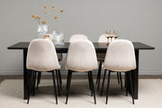 Venture Design Polar & Vail Matstolar 2-pack Beige + Rektangulära Matbord 200 x 100 Svart