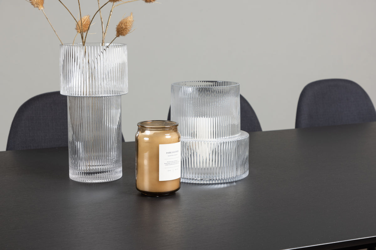 Venture Design Polar & Vail Matstolar 2-pack Svart + Rektangulära Matbord 200 x 100 Svart
