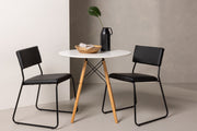 Venture Design Kenth & Danburi Matstolar 2-pack Svart + Runda Matbord ⌀60 Vit